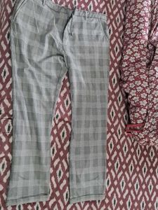 Gray Plaid Trousers