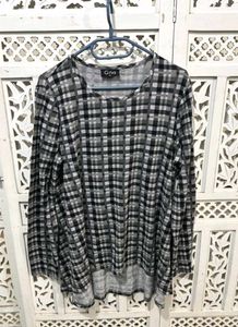 🎀Gray Plaid Long Sleeve Top E