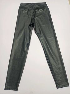 Black Leather Leggings Free Size fit 30 to 3