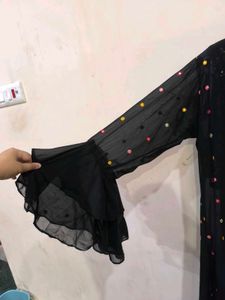 Black sharara with jacket.