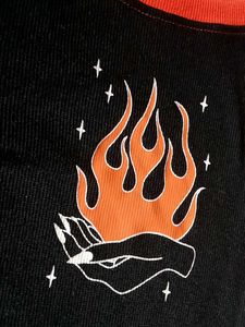 Black and Orange Crop Top