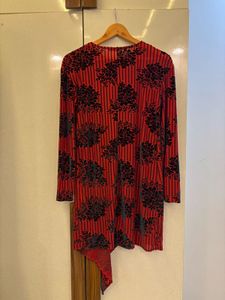 Red Floral Print Dress