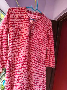 Red Printed Kurta