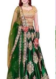 Green &amp; Gold Lehenga Choli Set
