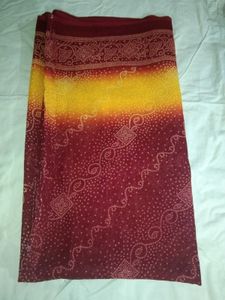 Yellow And Maroon Saree