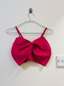 Pink Bow Crop Top