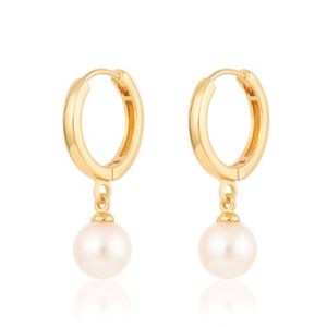 Gold Pearl Drop Earrings