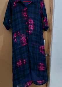 Pure Cotton A-line Kurti With Attached inner.