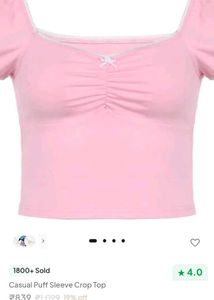 Baby Pink Newme Ruched Crop Top🩷
