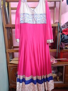 Magenta Embroidered Anarkali