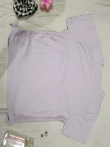 Lavender Ribbed T-Shirt