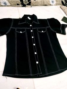 Black Puff Sleeve Top And Bottom Dress