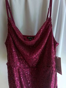 Pink Sequin Mini Dress