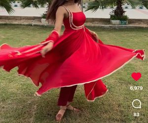 Elegant Red Anarkali Dress
