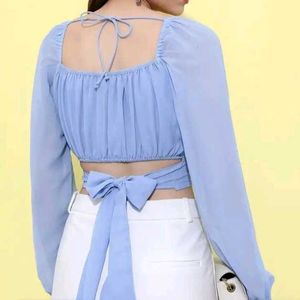 Chic Blue Crop Top