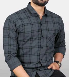 Gray Plaid Casual Shirt