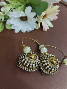 Stone And Pearl Jhumkis