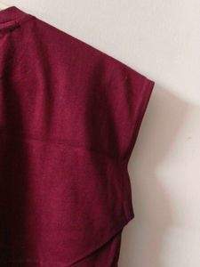 Maroon Cap Sleeve Top