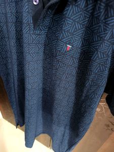 Louis Philippe Printed Polo T-Shirt M size