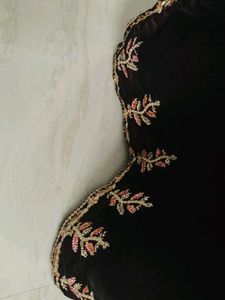 Velvet Maroon Partywear Kurti