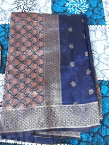 Sallu Saree Navy Blue Stone Work Blouse