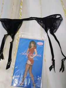 (1040)Black Lace Garter Belt