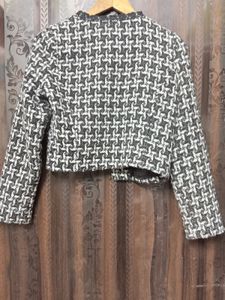 Houndstooth Cropped Jacket
