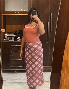 plaid/ checkered maxi skirt