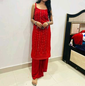 Red Kurta Set