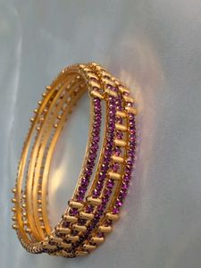 Gold Plated Bangles (Set of 4)