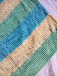 Stripped Cotton Crop Top Crew Neck