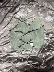 Backless Green Top