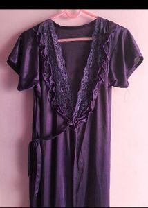 Purple Satin Robe