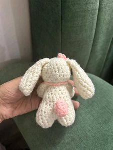 Crochet Bunny with Pink Heart
