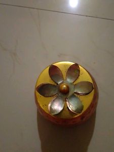 Hammered  Metal Decorative Jar