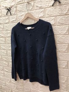 Navy Pom-Pom Detail Sweater🌷