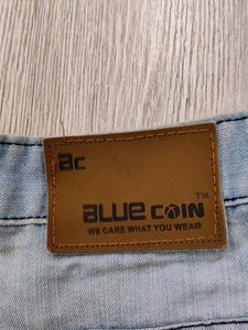 Sc9346 Blue Coin Beggy Jeans Waist 34