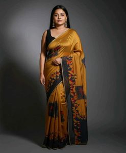 🛍️2 Used Sarees Golden&amp;Black, White&amp; Red  ⭐⭐⭐⭐