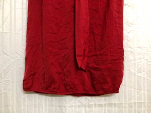 Ofsay Red Tie-neck Top