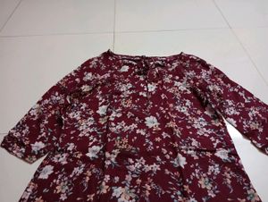 Maroon Top With Knot