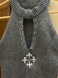 Grey Ribbed Bodycon Mini Dress