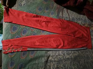 Red Side Stripe Leggings