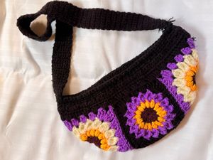 Crochet Sunflower Sling Bags