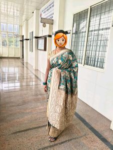 Pure Silk Banarasi With Brocade Border And Palla