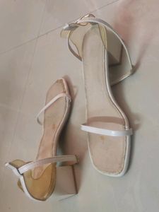 White Block Heels
