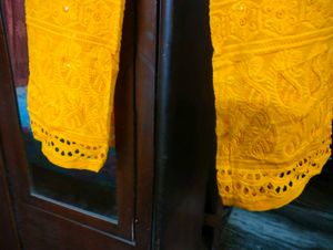 Yellow Colour Kurti Pant Sets.Very Good  Sets Hai.