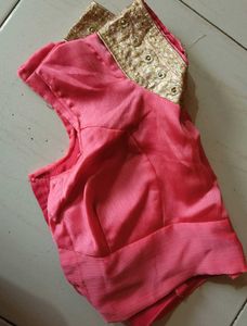 Elegant Pink Mirror Work Saree