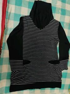 Striped Hoodie Top