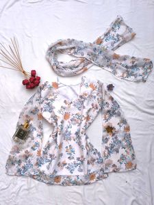 Fairy Corset Kurti With Scarf 🫶🏻
