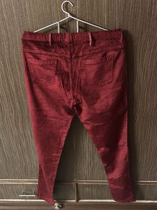 Burgundy Corduroy Skinny Pants